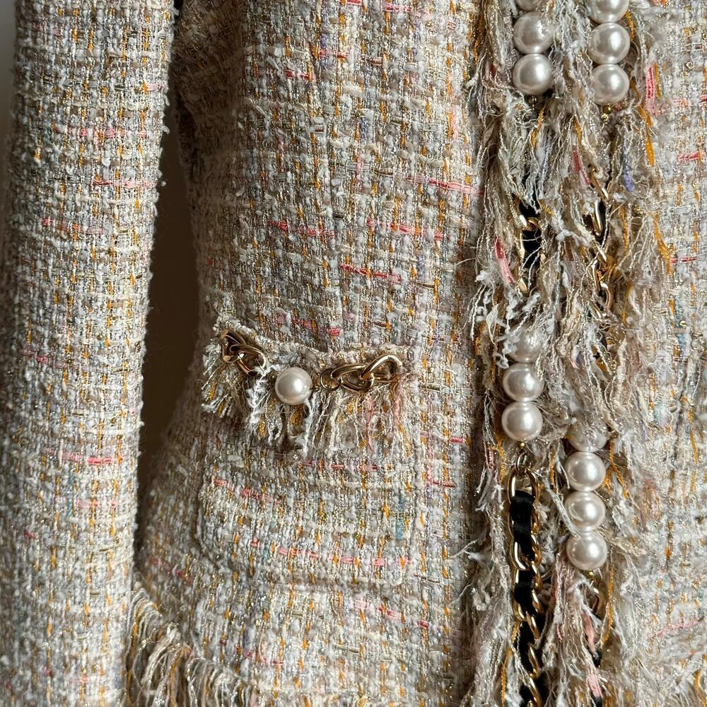 MCGINN FOR NORDSTROM 'Elizabeth' Pastel Tweed Boucle Blazer - Picture 4 of 10